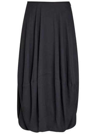 Christophe Lemaire Balloon Crepe Midi Skirt - Dark Grey - 34 (UK6 / XS)