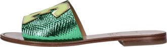 Fabi Slippers - Dames - Sandalen - Groen - 37 EU - Leer - Schoenen