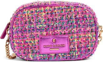 Kurt Geiger Tweed Chiswick Camera Crossbody Bag in Open Pink at Nordstrom Rack