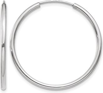 Diamond2Deal 14k Gold 1.20mm Polished Endless Tube Hoop Earrings