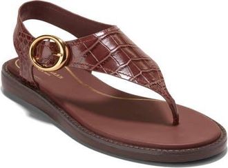 Cole Haan Kami Slingback Sandal in Mahogany Croc Print Leather at Nordstrom, Size 10.5