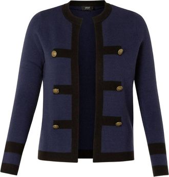 Yest Womens Classic Knitted Cardigan In Navy Blue