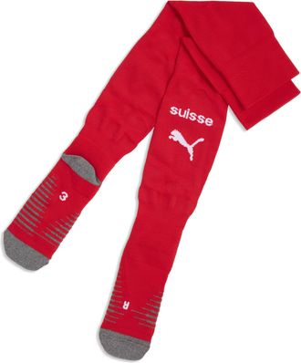Puma Calzettoni da calcio a righe Svizzera 2026 da uomo, Abbigliamento, Rosso, 35-38