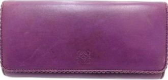 Loewe Pre-owned Wallets, female, Purple, Size: ONE SIZE Pre-owned Leather Wallet