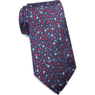 Tommy Hilfiger Botanical Tie in Navy/Red at Nordstrom Rack