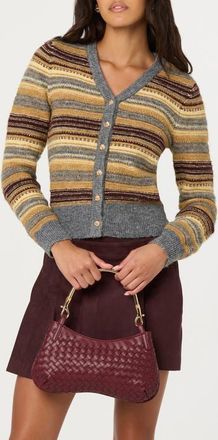 ASTR the Label August Stripe Cardigan in Grey Stripe at Nordstrom, Size X-Small