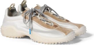 Miu Miu Bubble Technical Fabric And Suede Sneakers, Woman, Ivory, Size 36,5