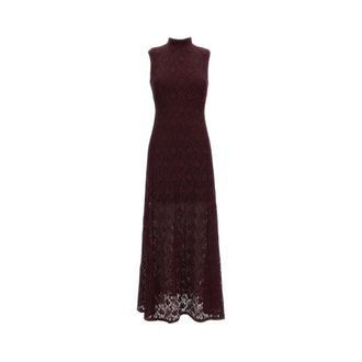 Rotate Lace Maxi Flared Dress - Dames - Maxi kleedjes - Rood - 2XS - Kleedjes