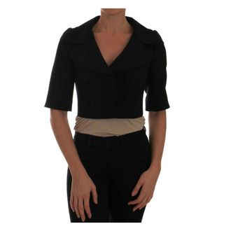 Dolce & Gabbana Chic Black Cropped Double Breasted Blazer