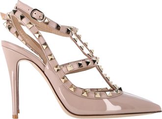 Valentino Pre-owned Womens Garavani Rockstud Pumps in Beige Patent Leather - Size EU 38