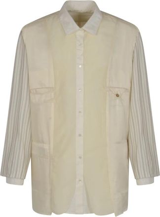 Maison Margiela Beige Jas voor Mannen - Dames - Overhemden - Beige - 2XL - Wol - Overhemden