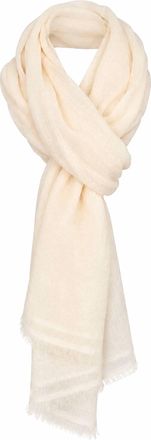 Dolma Womens Diamond Weave Cashmere Featherweight Scarf In Cream