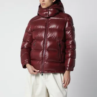 Moncler Piumino Maire rosso scuro in nylon laqu&eacute;