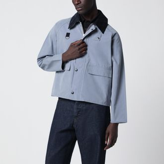 Barbour Giacca Spey blu chiara slavata in misto cotone