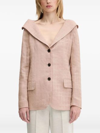 Our Legacy dropped-shoulder checked blazer - women - Flax/Acetate/Viscose - 40 - Neutrals