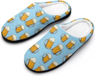 Generic Beer Print Womens Slippers Winter Warm House Shoes Indoor Outdoor Hotel Slipper