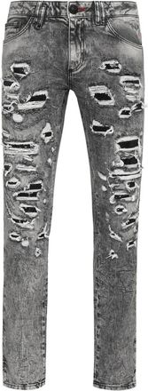 Philipp Plein Heren, Jeans, Grijs, Maat: W26 Denim