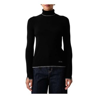 Liu Jo Coltrui met Lurex details - Dames - Truien - Zwart - Maat: S Viscose