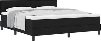 vidaXL Box Spring Bed with Mattress Black 180 x 200 cm Fabric vidaXL