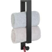 OEM Anillo Para Toallas Con Gancho, Toallero De Pared Para Ba&ntilde;o En Acero Inoxidable Sus304 Para Cocina, Fregadero E Inodoro, 30 Cm, Negro Mate, Egkn2210-3
