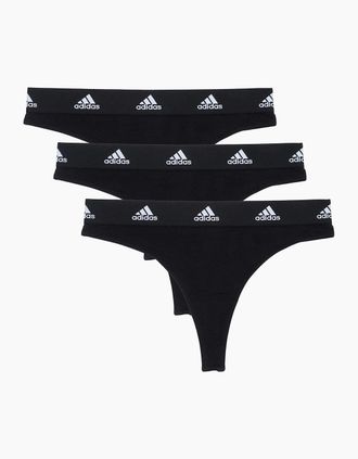 adidas Womens 3 Pack Active Comfort Cotton Thong - Black - Size: 18 2xl