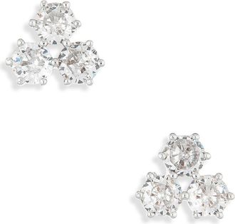 Nadri Serena Cubic Zirconia Trio Stud Earrings in Rhodium at Nordstrom Rack