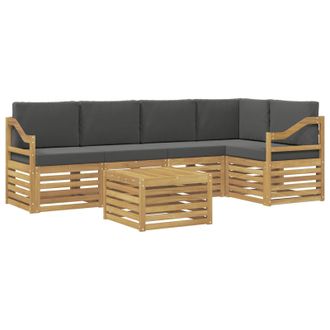 vidaXL Conjunto De Sof&aacute;s De Exterior 6 Pcs Blanco Y Antracita Vidaxl