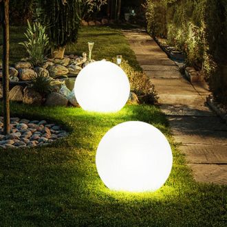 ETC Shop Sfera luminosa solare da giardino sfera luminosa a led solare decorazione da giardino sfera solare per esterno 30 cm, con picchetto da terra, durata