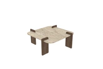 Habitat et Jardin Mesa De Centro De Madera <> - 90 X 90 X 35 Cm - Travertino