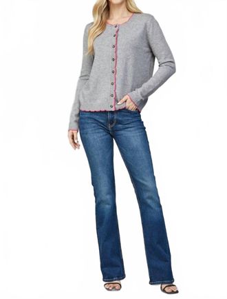 Fate Swift Contrast Edge Cardigan In Heather Grey