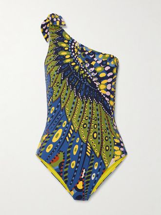 La DoubleJ Costume Da Bagno Monospalla Stampato Goddess - Blu