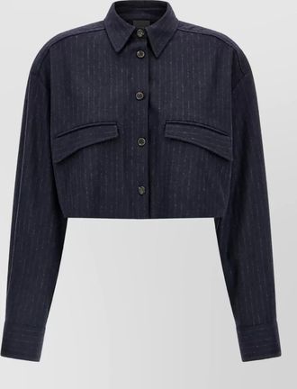 Pinko pinstripe cropped shirt jacket