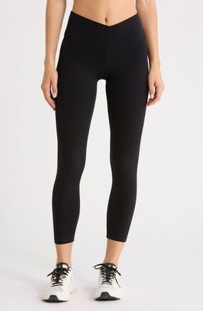 Zella Serenity Crossover 7/8 Leggings in Black at Nordstrom Rack, Size X-Small