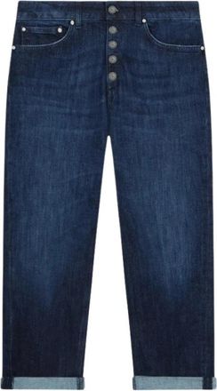 Dondup Koons Loose Jeans - Dames - Cropped Jeans - Blauw - W26 - Denim - Jeans