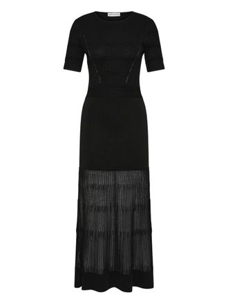 Rebecca Vallance Liana midi ribbed dress - women - Viscose/Polyester/Nylon - L - Black