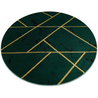 RugsX Rugsx - Alfombra Emerald Exclusivo 1012 Circulo - Glamour, Elegante M&aacute;rmol, Geom&eacute;trico Botella Verde / Oro Green Circulo 120 Cm