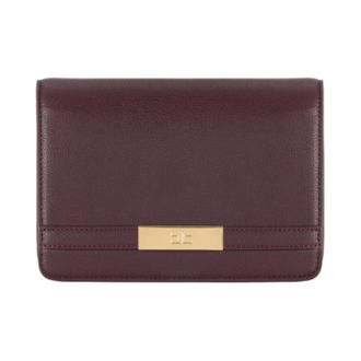 Elisabetta Franchi Clutches, female, Purple, Size: ONE SIZE Chic Gold-tone Metal Detail Bags