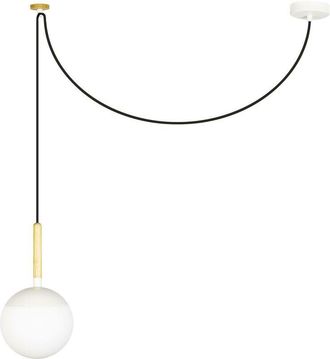 Faro Barcelona Faro Barcelona - Faro Mine - 1 Light Globe Ceiling Pendant White, Wood, E27