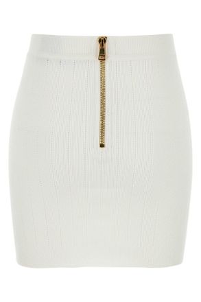 Balmain Ef1lb290kb07 0fa Blanc Vi Pl Gonne Skirt