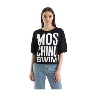 Moschino Tops, Dames, Zwart, M, Katoen, Swim T-shirt A 1801 2138