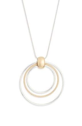 Nordstrom Rack Circle Pendant Necklace in Silver- Gold at Nordstrom Rack