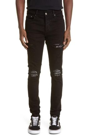 Amiri Ma Bar Jeans In Aged Black-14 Oz Ita - 70% Off