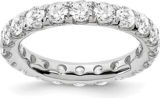 Diamond2Deal 14k White Gold Lab Grown Diamond Eternity Wedding Band Ring 3Ct Clarity- VS Color- G-H