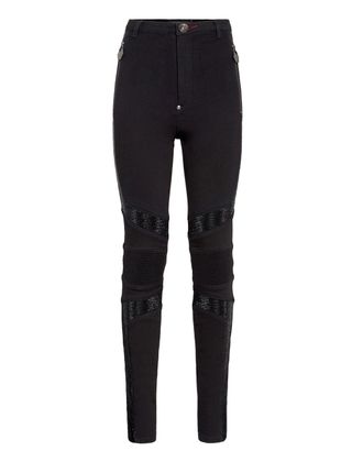 Philipp Plein Super High Waist Biker Crystal
