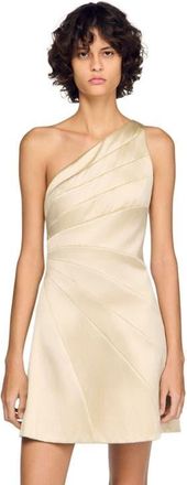 Sandro Short cutaway satin-effect dress in Latte at Nordstrom, Size 36 Eu