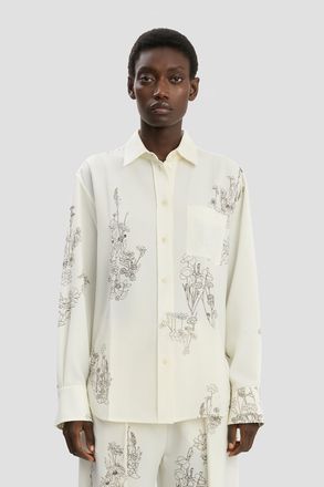 Victoria Beckham Pyjama Shirt In Off-White Floral Print 10