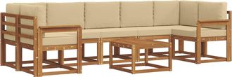 vidaXL Conjunto De Sof&aacute;s De Exterior 8 Uds. Natural Y Beige Vidaxl