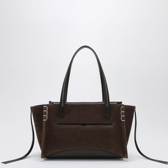 J.W.Anderson Elongated Loafer cabas bag in brown suede