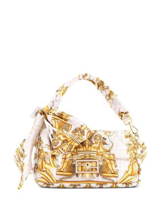 Fendi x Versace Fendace Baguette NM Bag Quilted Printed Silk Medium shoulder bag - Toni neutri