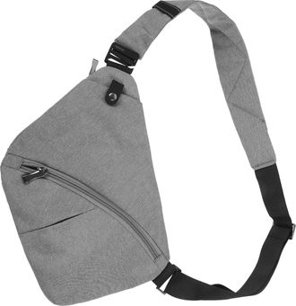 Yarnow Mens Crossbody Sling Bag Small Sports Shoulder Bag for Outdoor Use Gray Left Shoulder Anti-theft Chest Pack